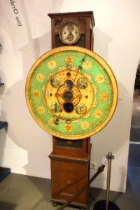Longcase clock with homemade calendar disk, Zittau, early 1800s - Museum für Sächsische Volkskunst - DSC08238