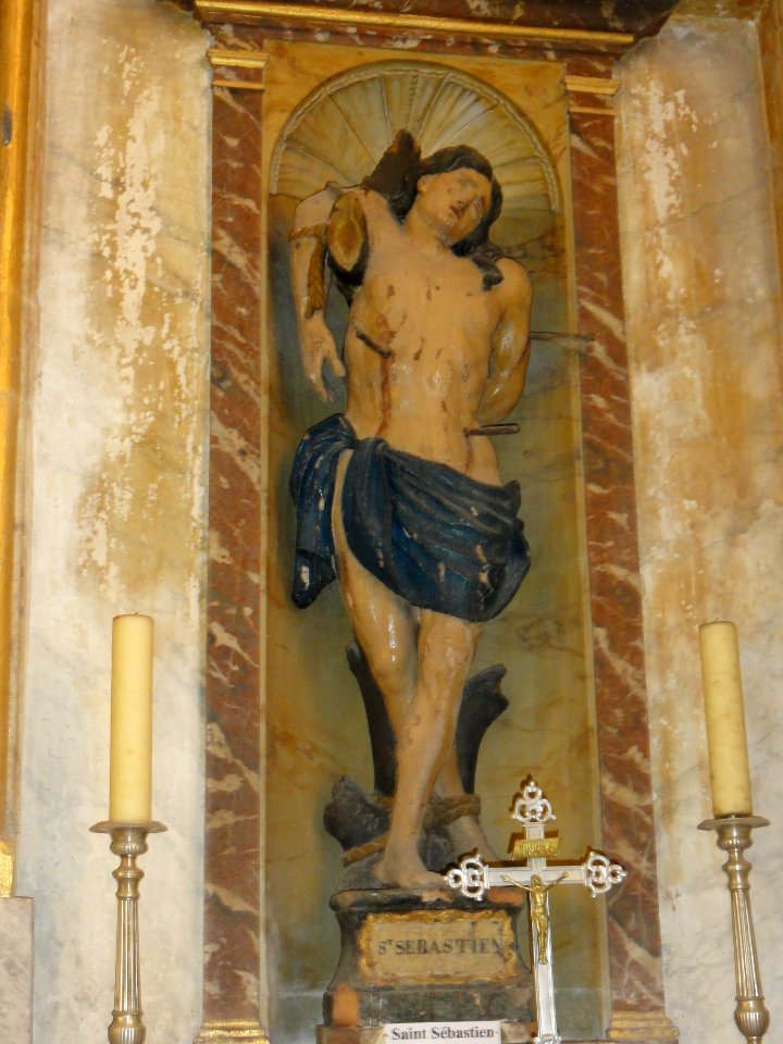 Longeville-en-Barrois (Meuse) église, statue Saint Sébastien