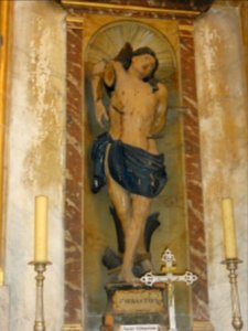 Longeville-en-Barrois (Meuse) église, statue Saint Sébastien
