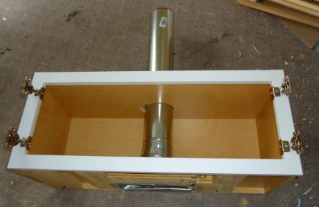 Kitchen renovation 9a building cabinet above microwave plus exhaust pipe