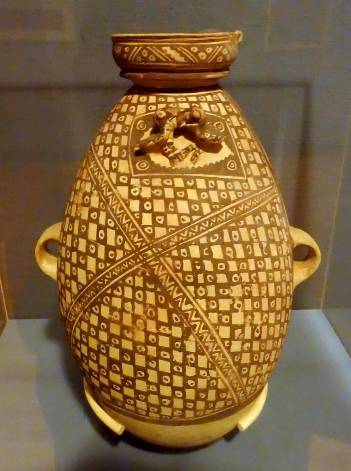 Jar, Peru, Chancay, central coast, c. 1000-1470 AD, creamware with slip glaze - Krannert Art Museum, UIUC - DSC06410