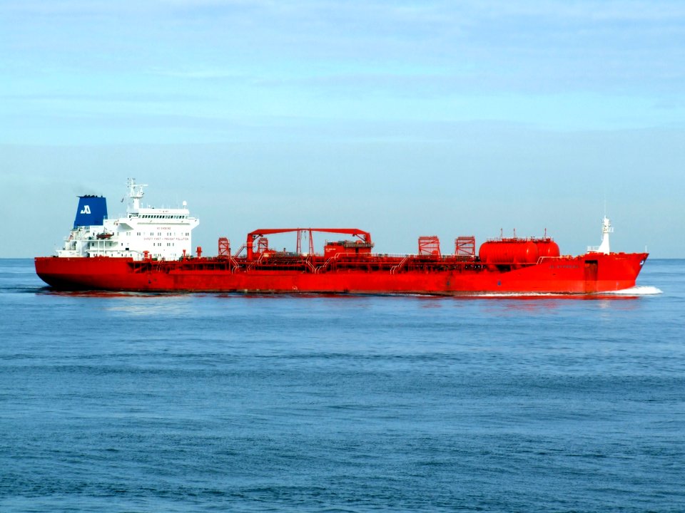 Jo Sypress p1 approaching Port of Rotterdam, Holland 21-Feb-2005