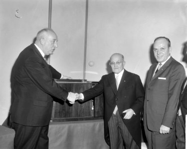 KNVB-receptie tgv 75-jarig bestaan in Amsterdamse Hiltonhotel, voorzitter Lux, Bestanddeelnr 917-2205
