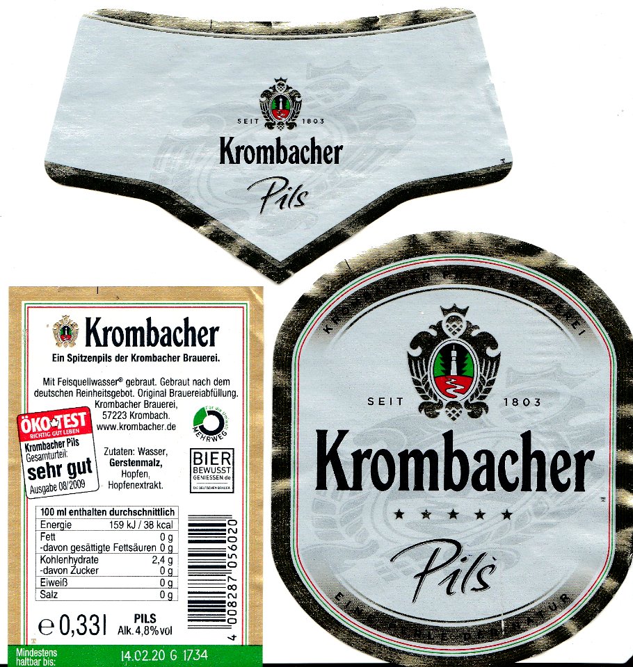 Krombacher Brauerei - Krombacher Pils, 0,33l