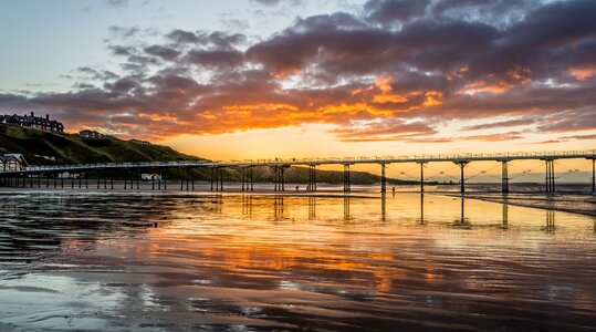 Yorkshire autumn sunset beach