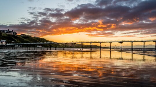 Yorkshire autumn sunset beach photo