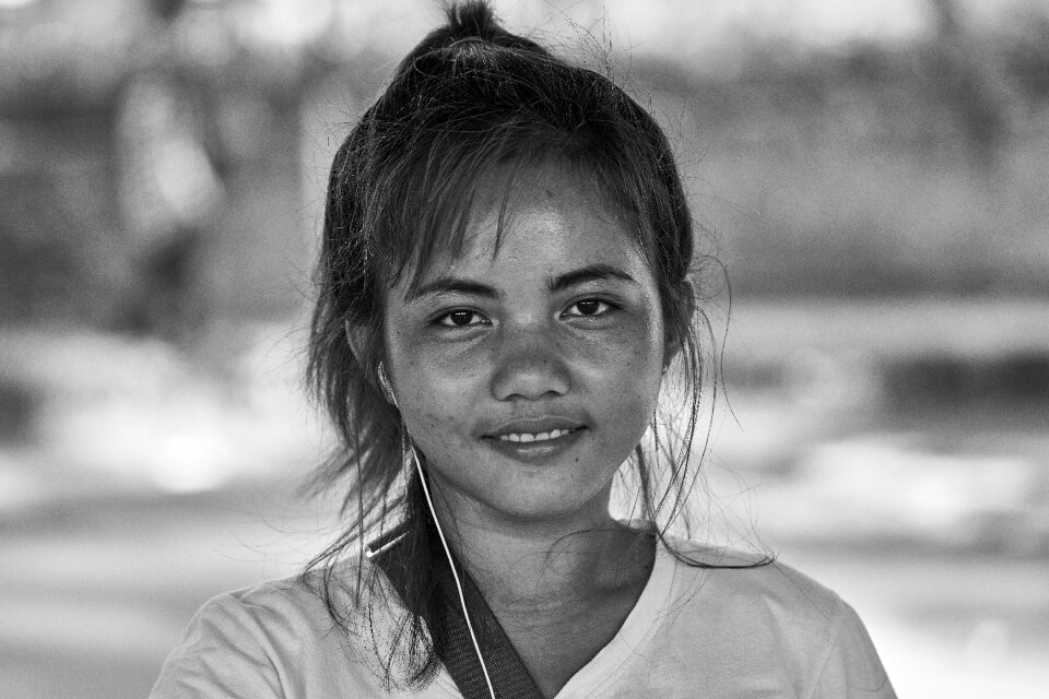 Portrait human black and white