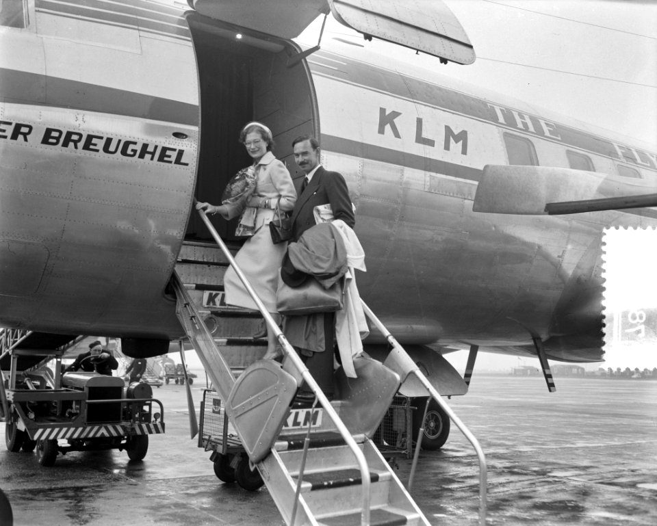 Kroonprins Jean en Prinses Josephine Charlotte van Luxemburg op doorreis op Schi, Bestanddeelnr 907-8161