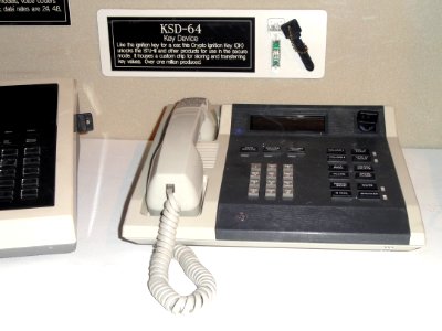 KSD-64 Key Device (crypto ignition key) with STU-III telephone - National Cryptologic Museum - DSC08039