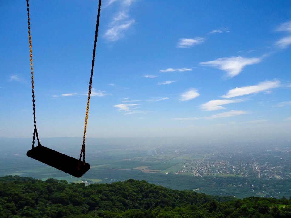 Landscape playing swing