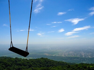 Landscape playing swing