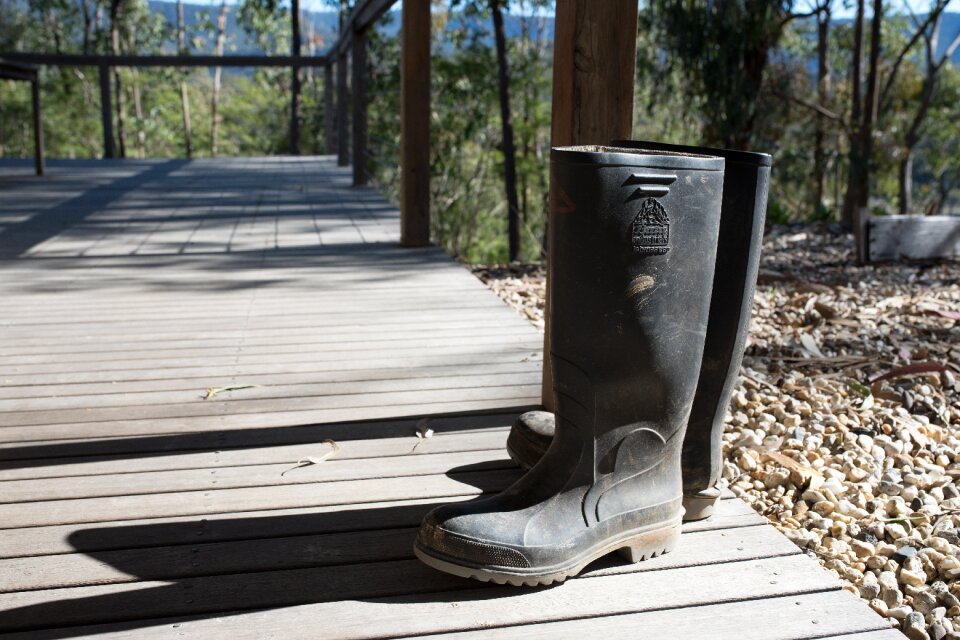 Wet rainboots wellies