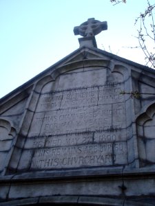 Donnybrook Cemetery, Dublin, archway plaque