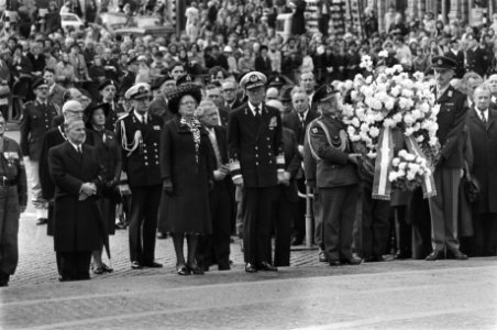 Dodenherdenking op Dam in Amsterdam moment tijdens plechtigheid, Bestanddeelnr 928-5585