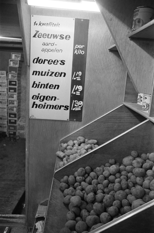 Diverse soorten aardappelen en prijjzen, Bestanddeelnr 928-4187