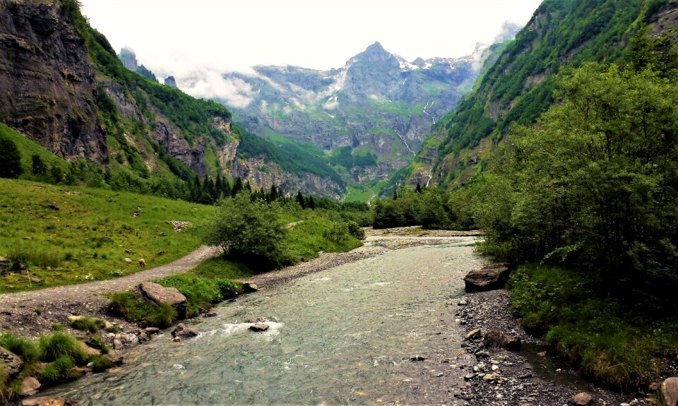 Mountain body of water landscape