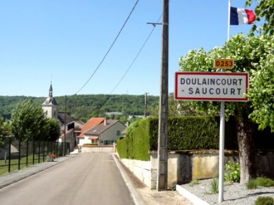 Doulaincourt, panneau d'entrée, rue Toupot de Beveaux