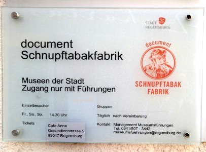 Dokument Schnupftabakfabrik (Regensburg)