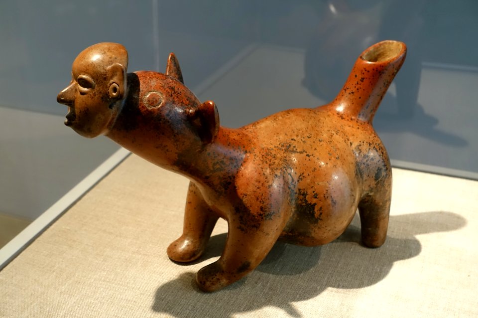 Dog with human mask, Colima state, Late Formative period, 100 BC to 200 AD, ceramic - Dallas Museum of Art - DSC04609