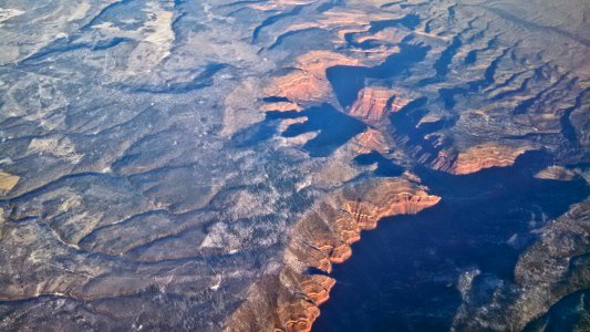 Dolores Canyon, Colorado from the air in winter