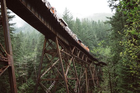 Bridge train transportation photo