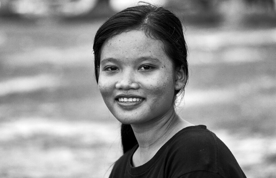 Portrait human black and white