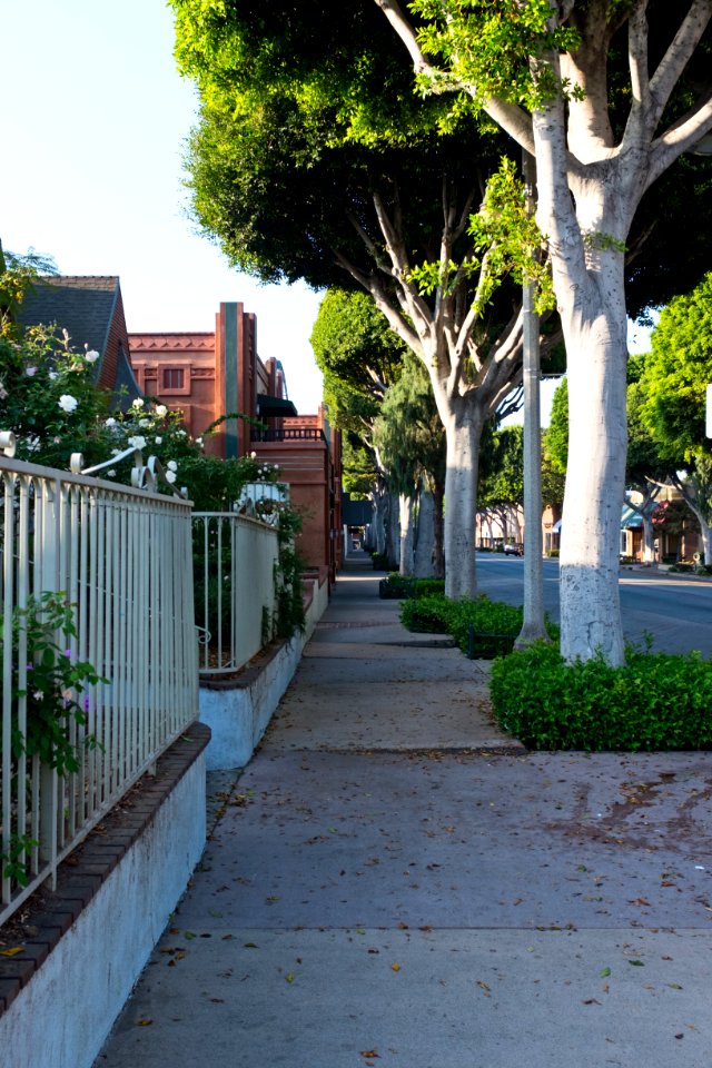 Downtown Whittier California Greenleaf ave east side of street