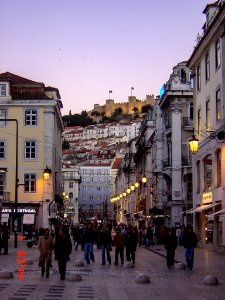 Downtown lights, 2006 New Year's day evening, Lisbon