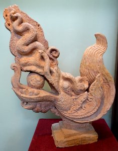 Dragon-head acroterion, Tran dynasty, late 13th to early 14th century AD, earthenware - Museum of Vietnamese History - Ho Chi Minh City - DSC06198