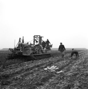 Drainage, arbeiders, machines, bos en kalis nv, IJpolder, Bestanddeelnr 160-0420