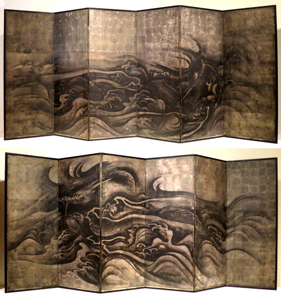 Dragons in Waves, Japan, 18th century screens, Honolulu Museum of Art 12841.1-2
