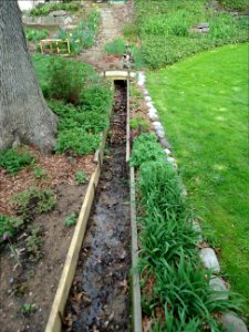 Drainage canal in New Jersey backyard