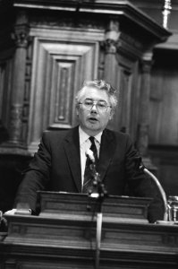 Dr. G. Brenninkmeyer (voorzitter Akademische Raad) tijdens zijn openingsrede bij, Bestanddeelnr 931-6638