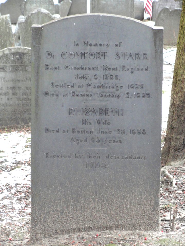 Dr. Comfort Starr gravestone - Kings Chapel - Boston, MA - DSC04706