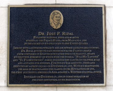 Dr. Jose P. Rizal plaque - San Francisco, CA - DSC06559 photo