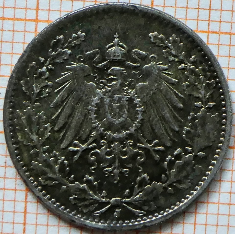 DR ½Mark 1918 J - Bildseite