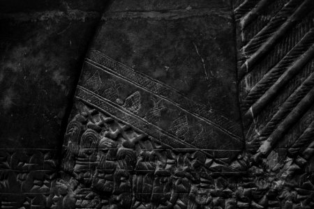 Details from the palace reliefs of Neo-Assyrian king Ashurnasirpal II (883-884 BC) on view at the Metropolitan Museum of Art