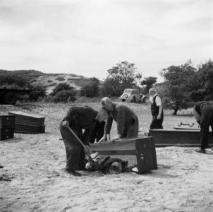 De Ondergrondse vond in duinen bij Overveen een massagraf van 104 gefusilleerde , Bestanddeelnr 900-3294