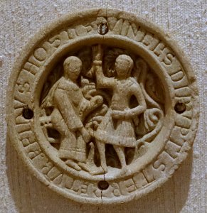 Delilah accusing the freed Samson of mockery, drauhtsman (checkers piece), German, Rhineland, 1100s, bone - Princeton University Art Museum - DSC06747