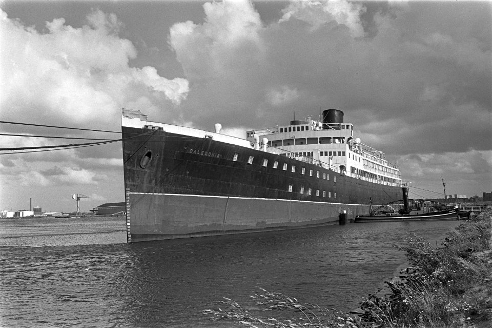 De Caledonia op zijn ligplaats in de Hornhaven in het Westelijk Havengebied v…, Bestanddeelnr 919-4140