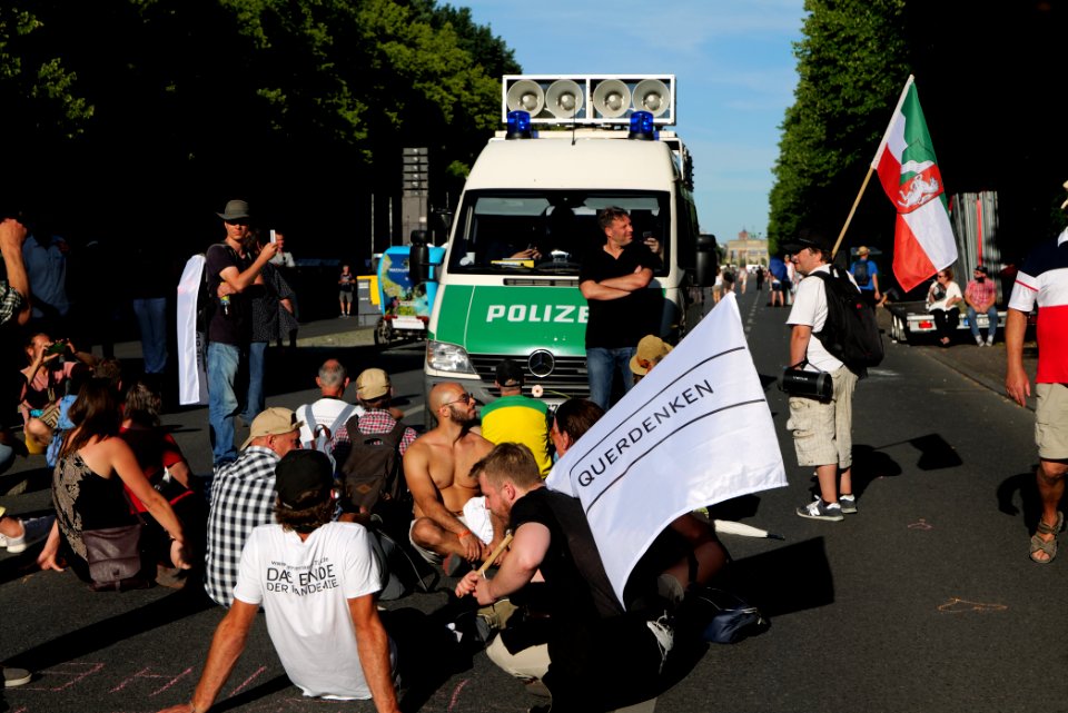 Conspiracy theorist protest Berlin Straße des 17 Juni 2020-08-01 74