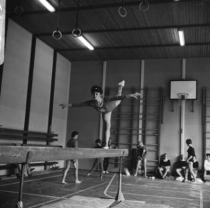 Dames Turnen Nederland tegen Tsjechoslowakije in Arnhem Terborg. Marianna Krac, Bestanddeelnr 919-3173