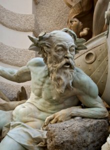 Detail Power at sea fountain Hofburg Vienna