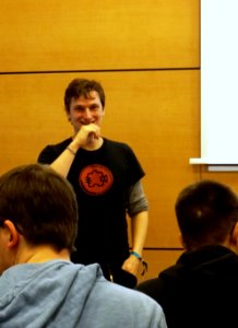 Daniel Kinzler giving a session about Wikidata during 33C3