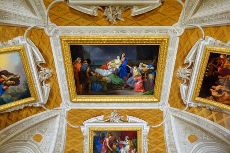 Dido's Suicide by Anton von Maron, 1783-1785 - Room of the Three Graces ceiling - Galleria Borghese - Rome, Italy - DSC04616