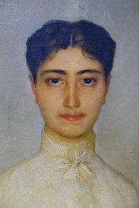 Contessa Fini by Luigi Galli, 1888-1890, detail - Galleria nazionale d'arte moderna - Rome, Italy - DSC05380