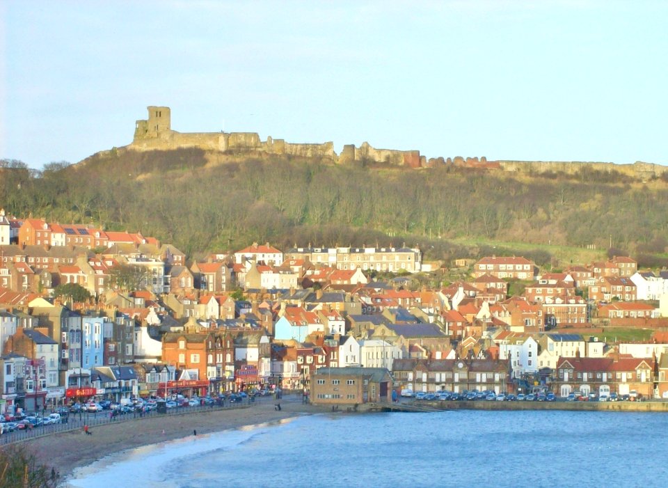 Distant view of Scarborough Castle
