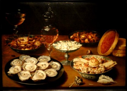 Dishes with Oysters, Fruit, and Wine, by Osias Beert the Elder, Flemish, c. 1620-1625, oil on panel - National Gallery of Art, Washington - DSC09953 photo