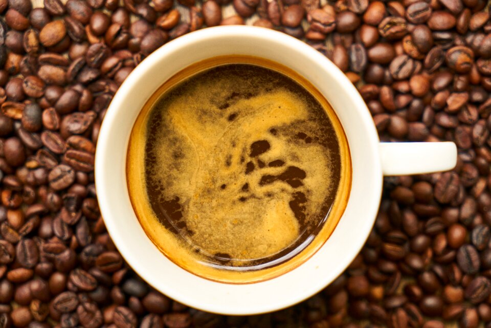 Macro coffee cup cafe