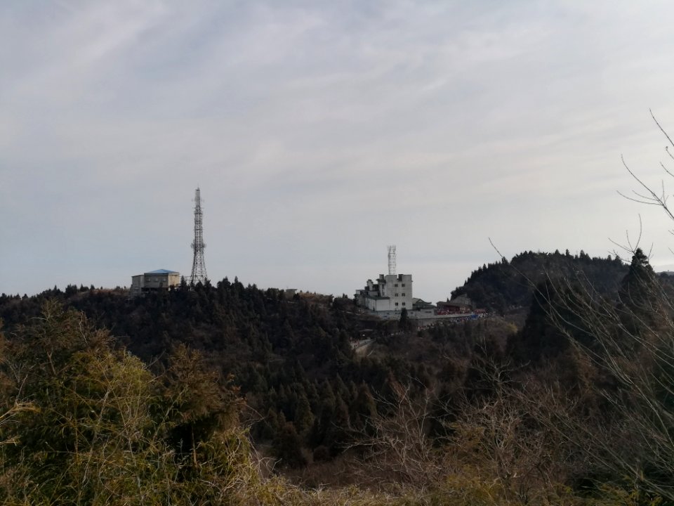 Distant view of cable-way station, Mount Heng (Hunan)